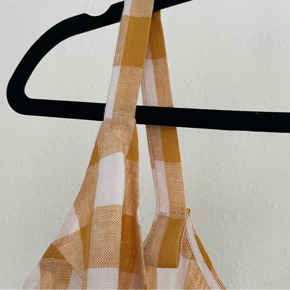Reformation Beverly Dress Yellow Gingham Wrap Dress - Picture 5 of 6